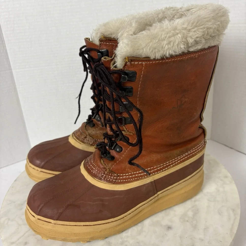 Sorel Scout Kaufman Wool Lined Leather Boots Womens‎ Fits 9/9.5 Gorpcore Winter